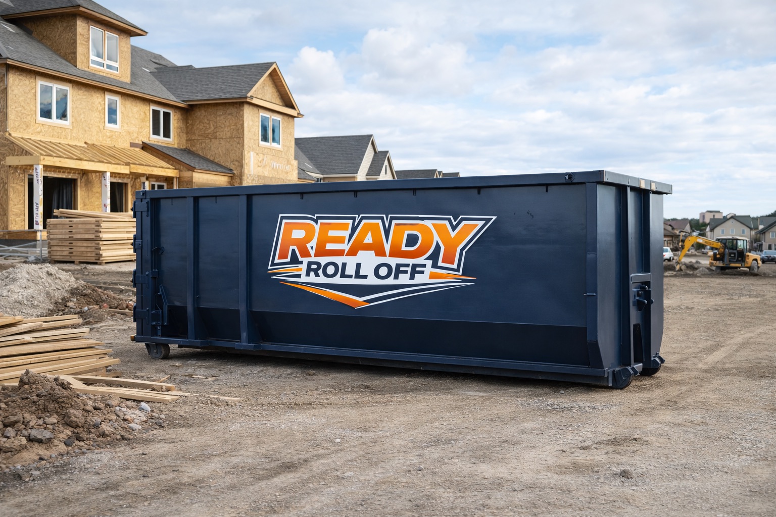 Ready Roll Off dumpster on a construction site